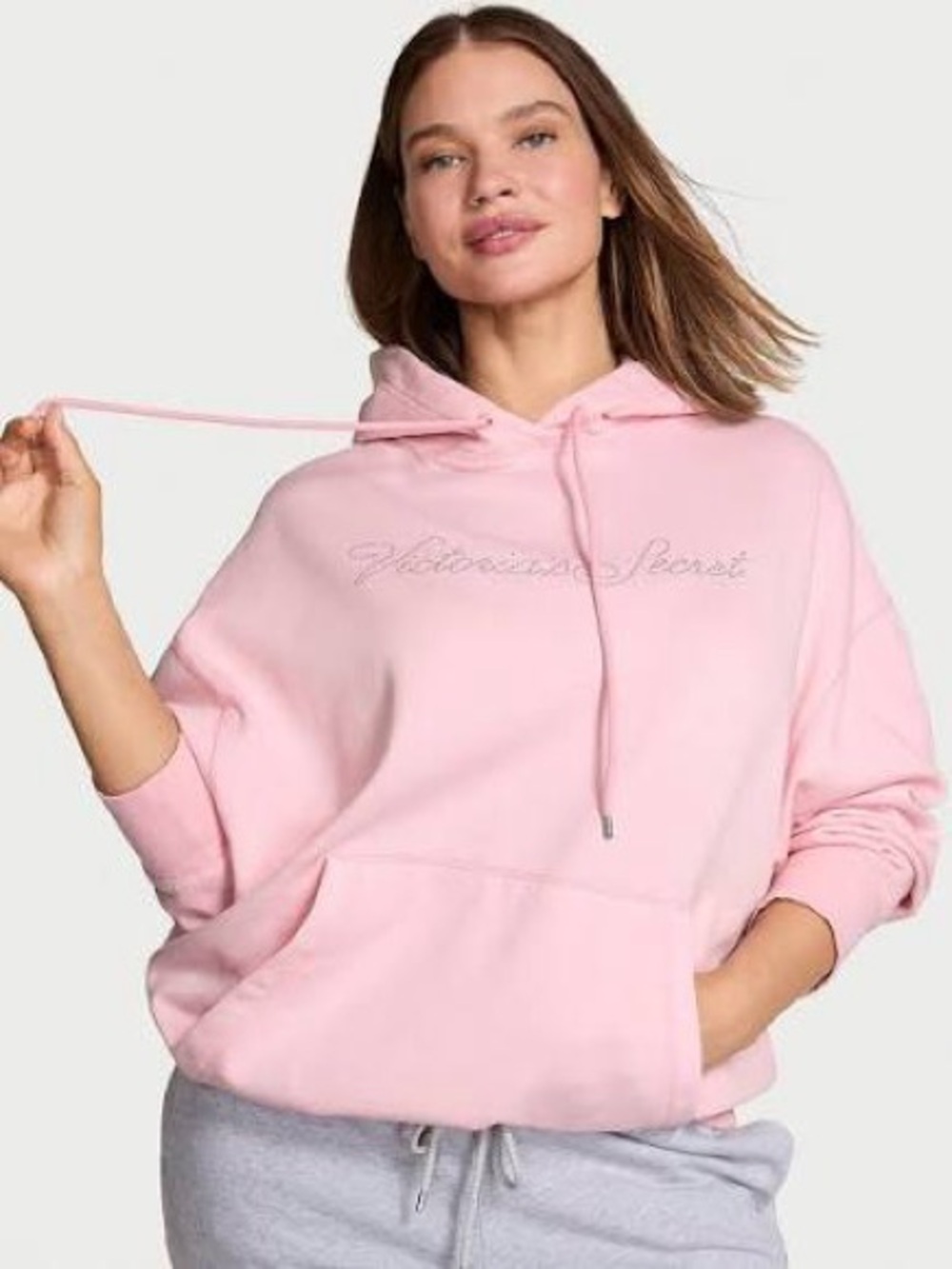 Victoria's Secret Angel Essentials Relaxed Pink BLING Hoodie